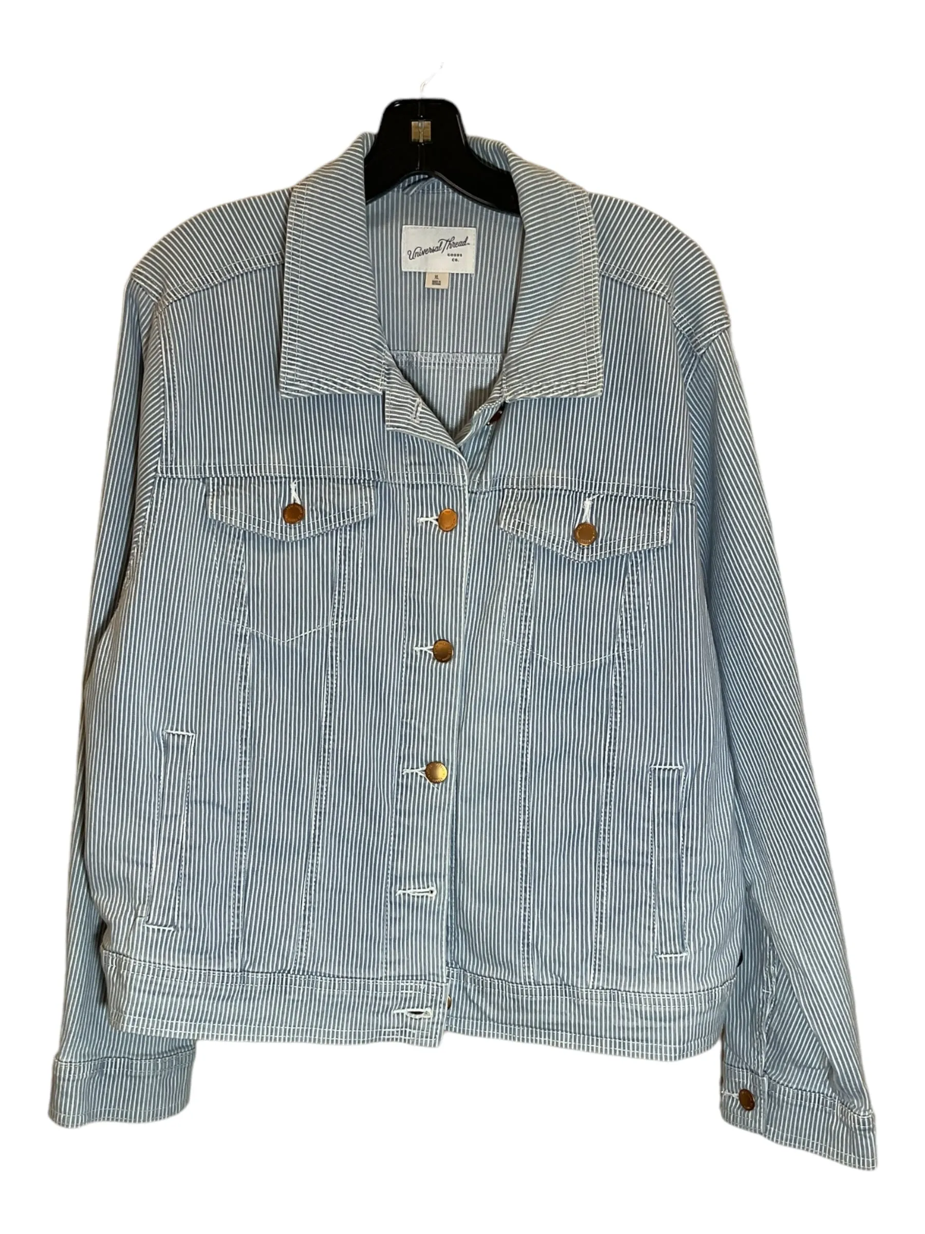 Jacket Denim By Universal Thread In Blue & White, Size: Xl