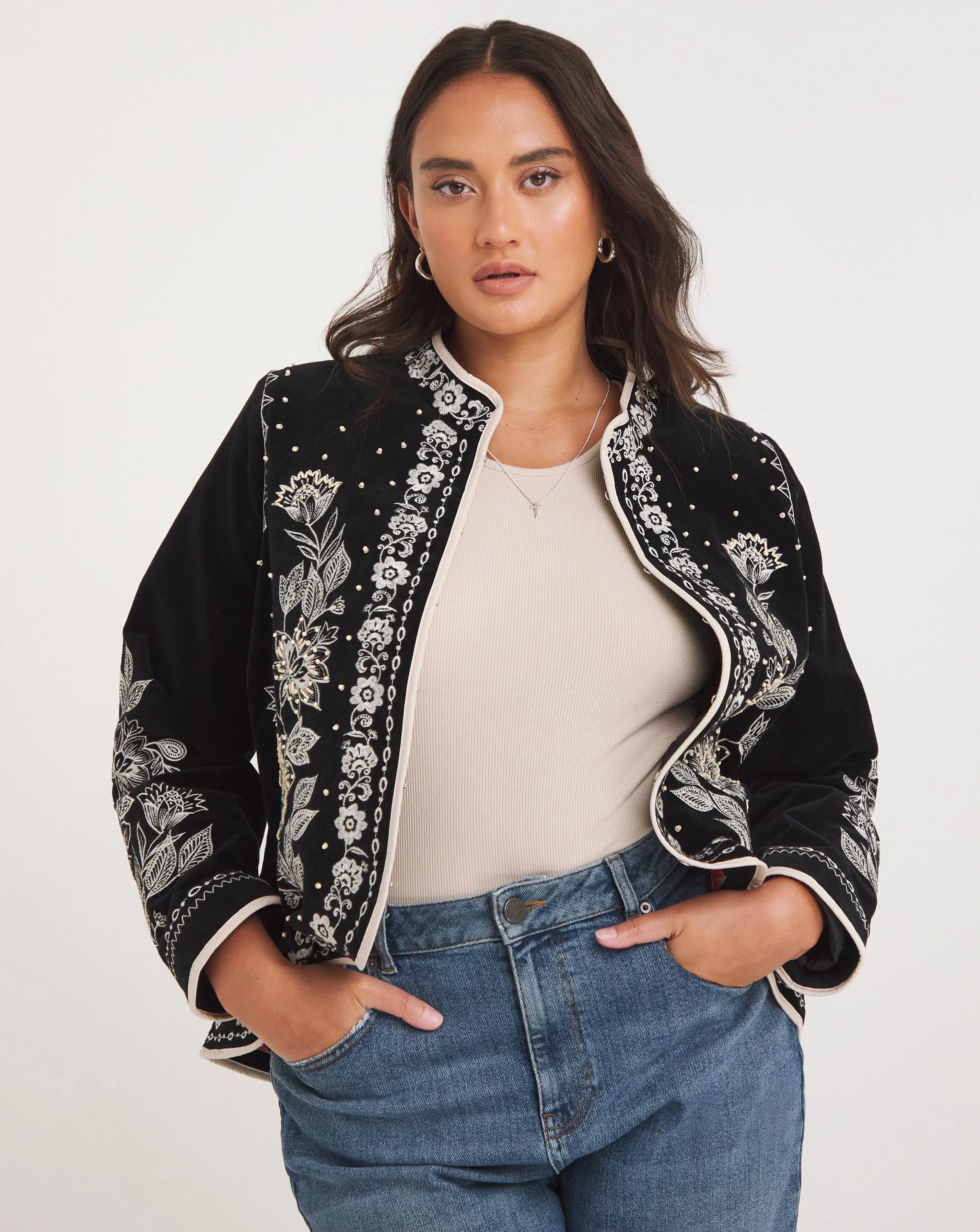 Joe Browns Black Extraordinary Embrodiered Boutique Jacket | Simply Be