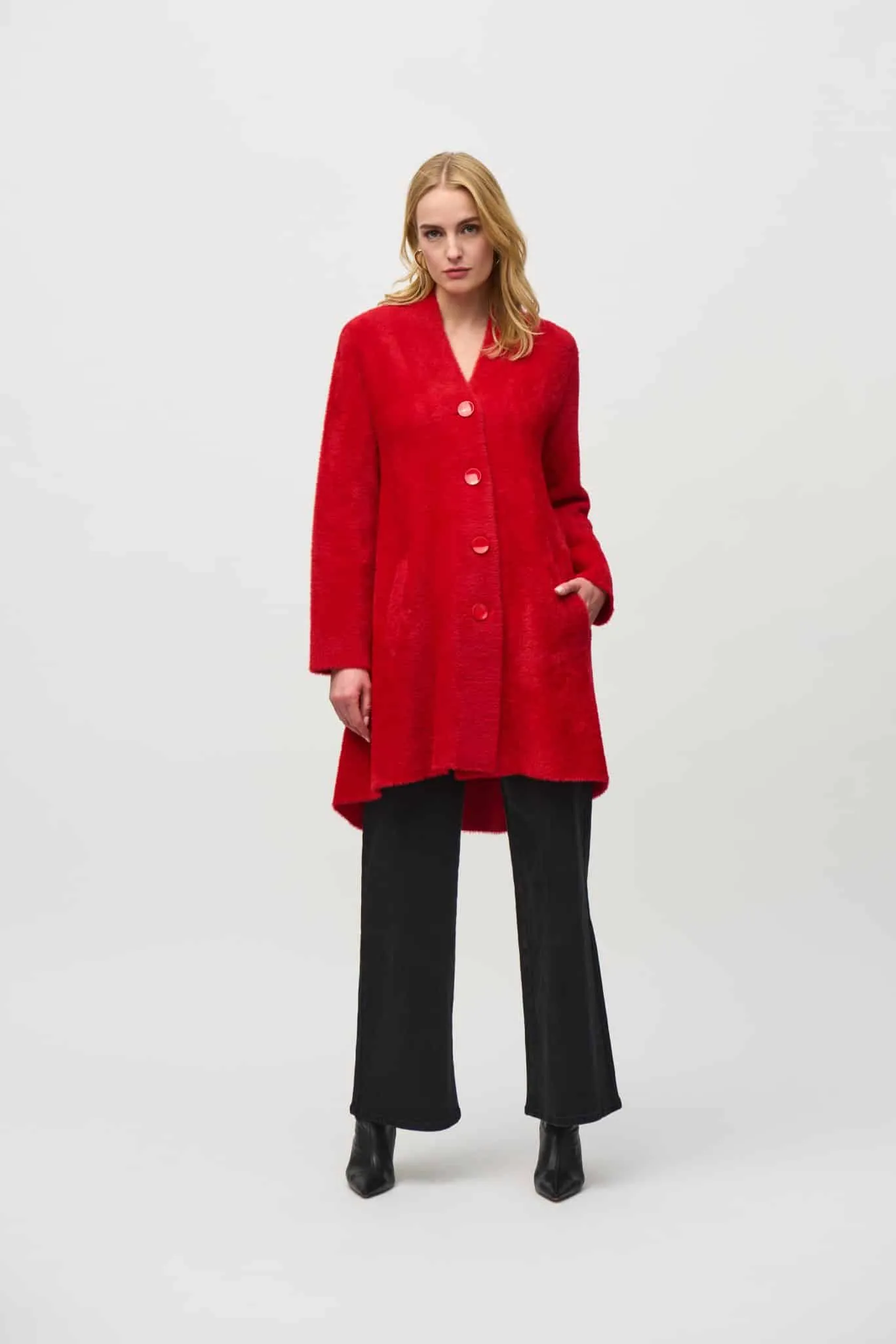 JOSEPH RIBKOFF Sweater Knit Flared Coat - Designer clothes shop | Designer brands clothes | Womens designer clothes | Designer b