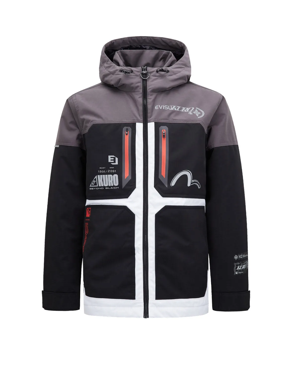 K Print Tri-color Padded Sport Jacket