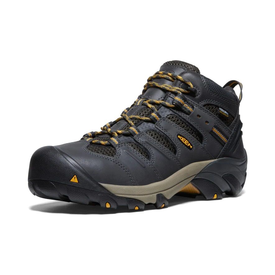 Keen Men's Lansing Mid Steel Toe Waterproof Boot in Raven