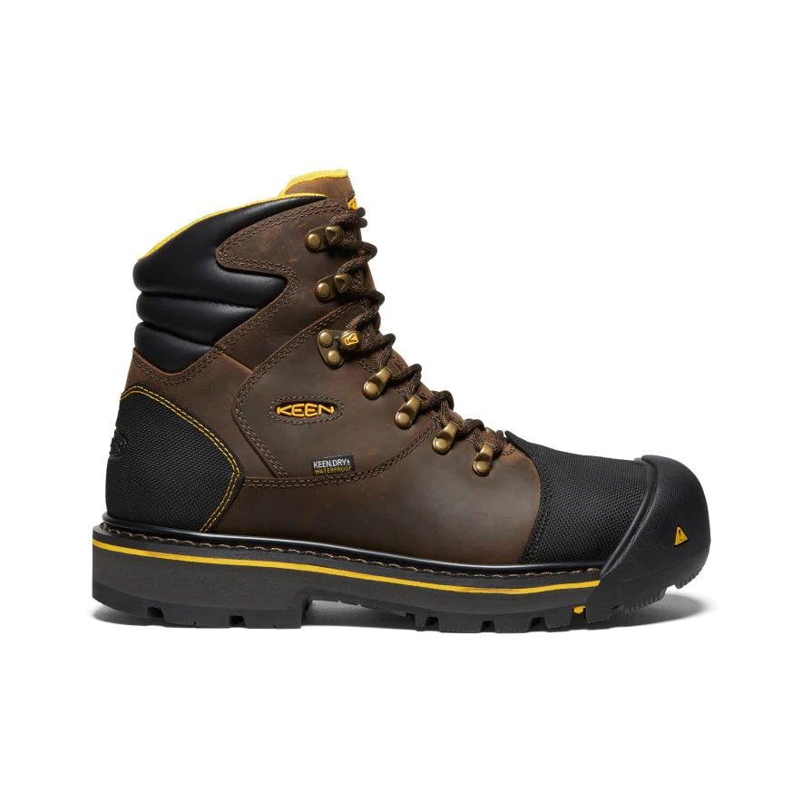 Keen Men's Milwaukee Steel Toe Waterproof Boot in Brown