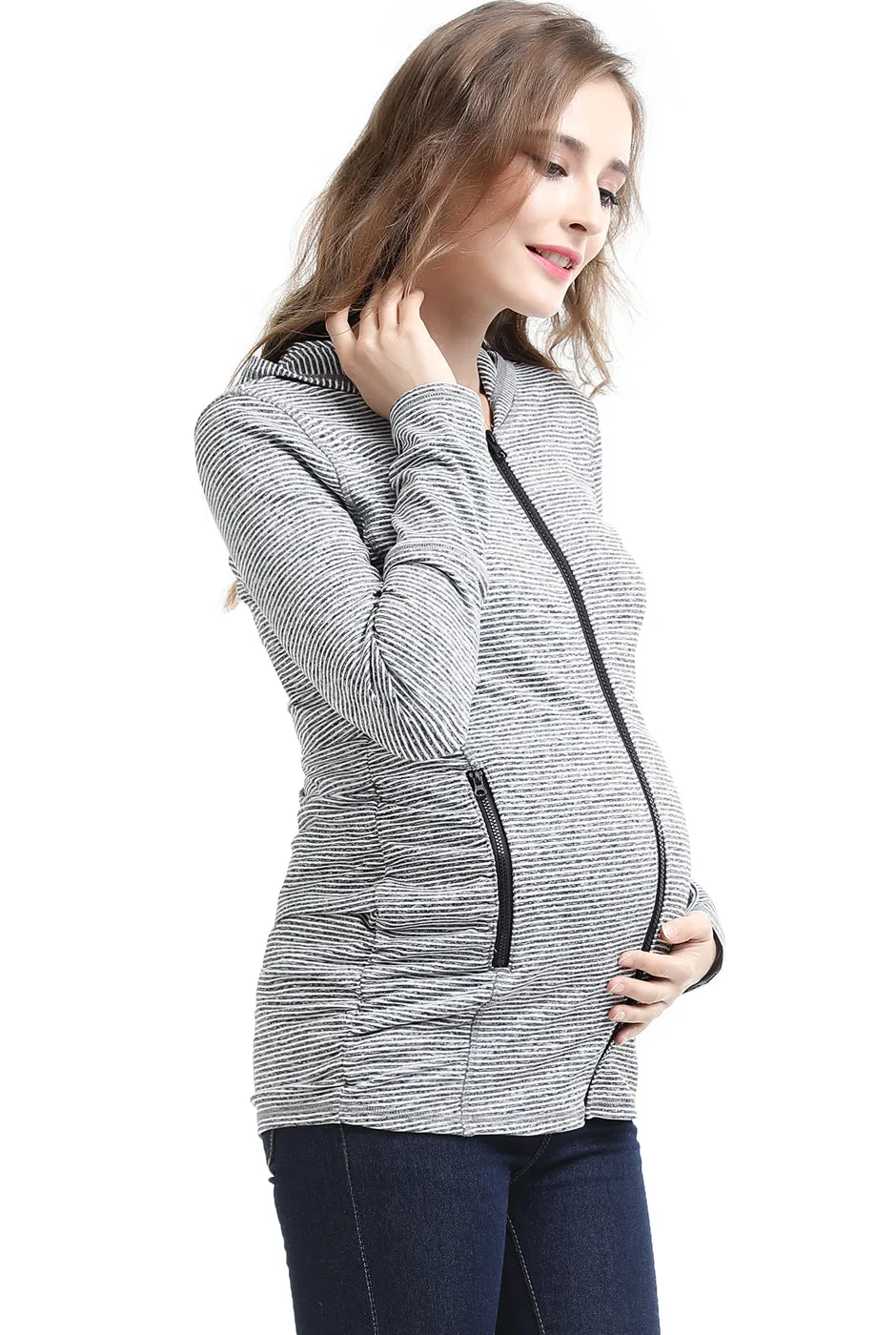 Kimi + Kai Maternity Haven Hooded Performance Yoga Jacket