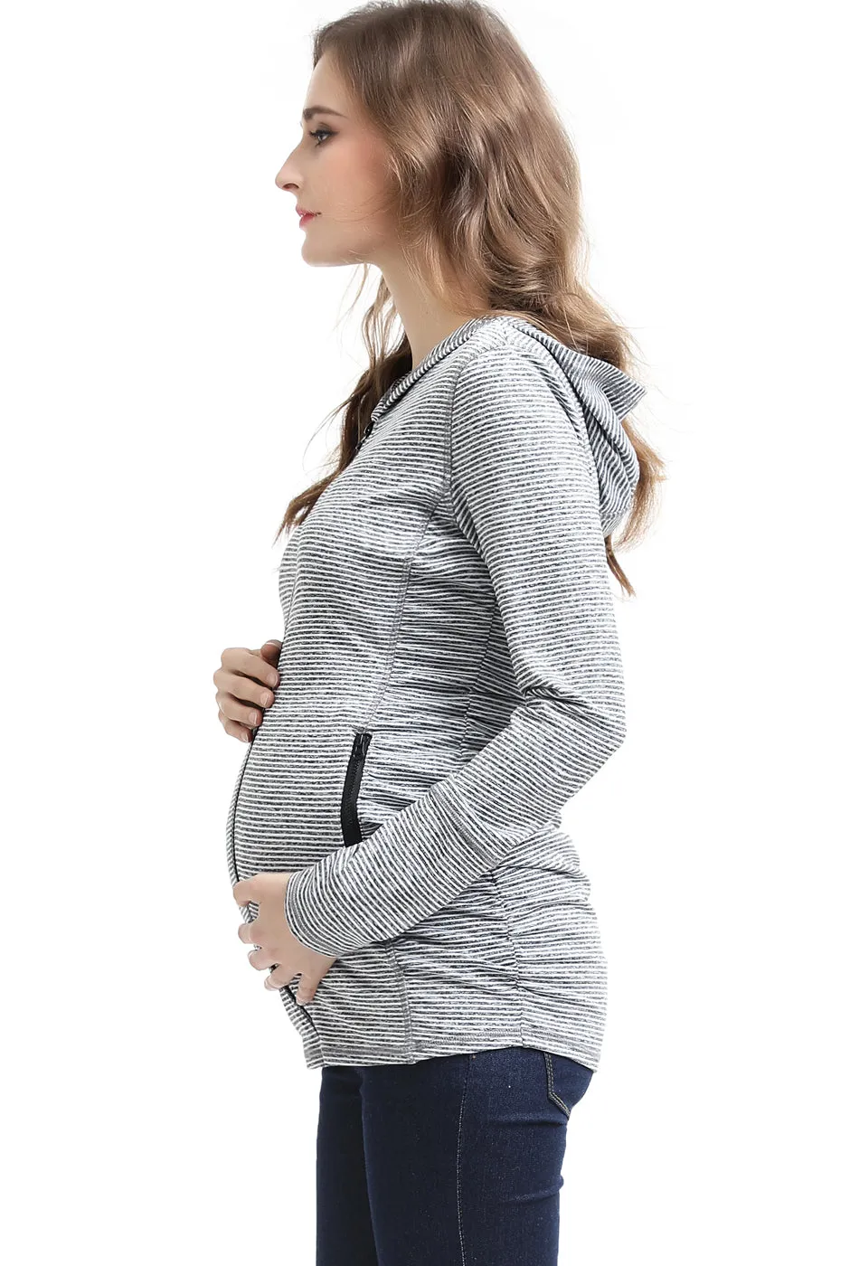 Kimi + Kai Maternity Haven Hooded Performance Yoga Jacket