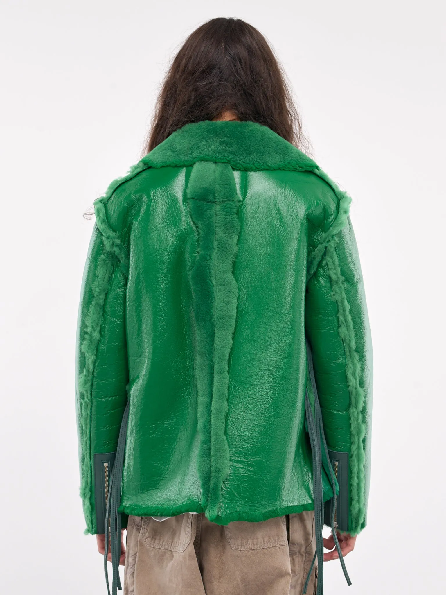 Leather Shearling Jacket (LT-SV-NYA-1001-GREEN)