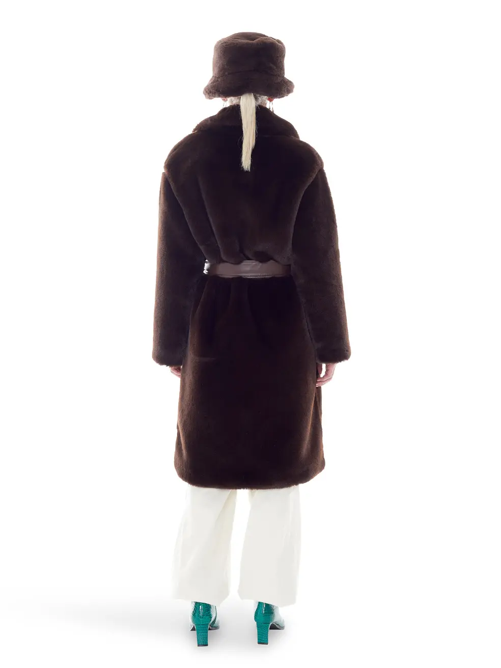 		Lily  Espresso Faux Fur Coat	