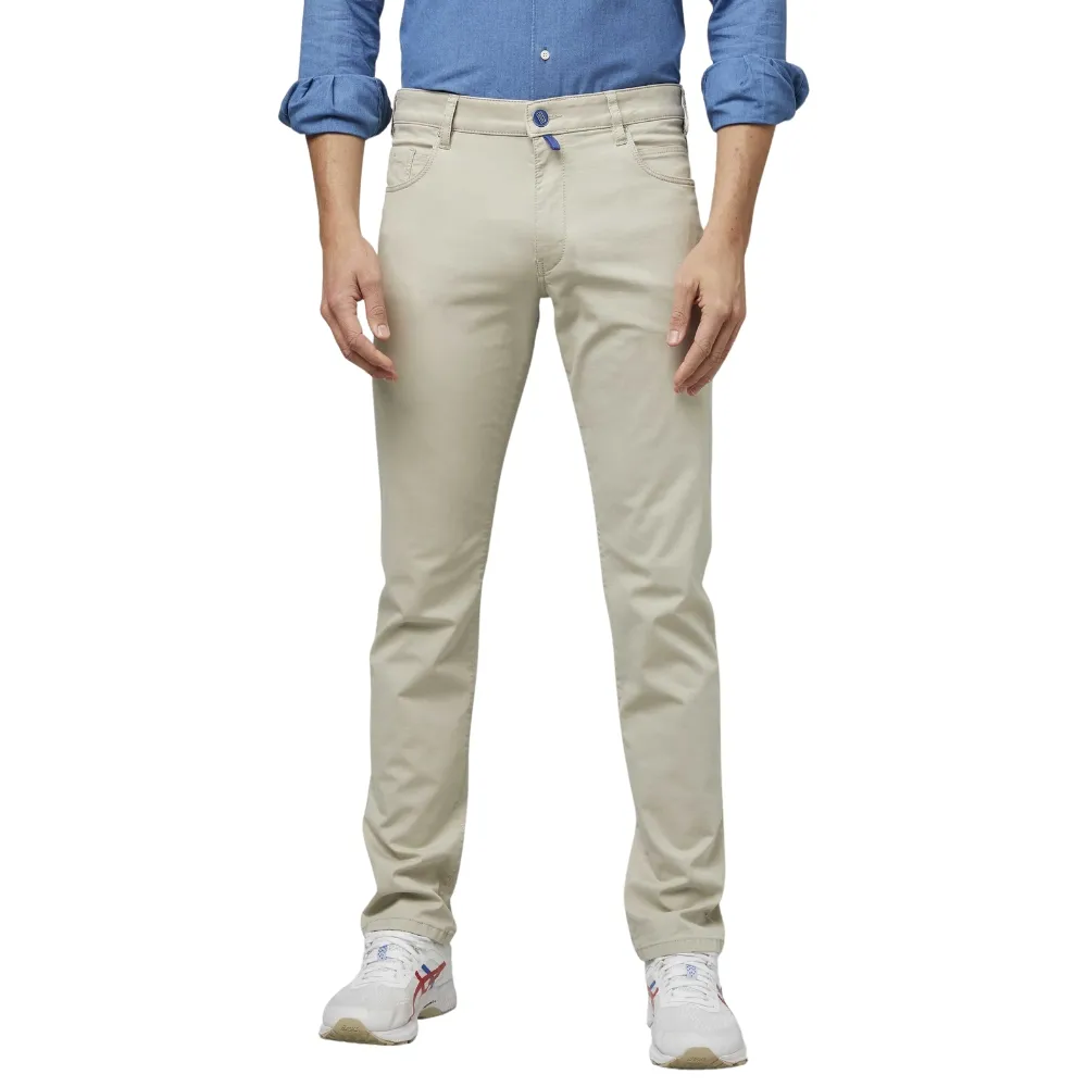 M5 Five Pocket Beige Slim Perfect Fit Jeans | Menswear Online