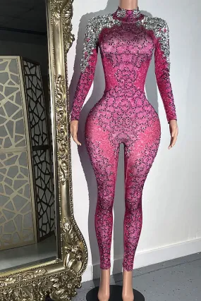 Mandy Pink Diamante Bodysuit