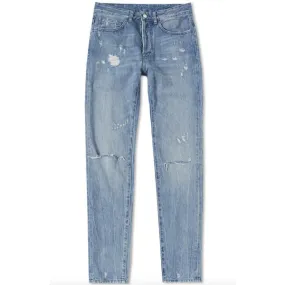 MARCEL BURLON Blue Wing Slim Jeans, Strong Wash