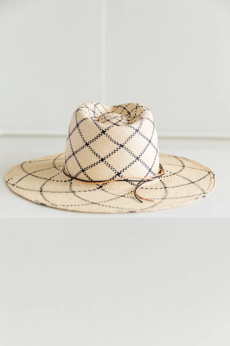 MARKET HAT IN CHECK PANAMA STRAW