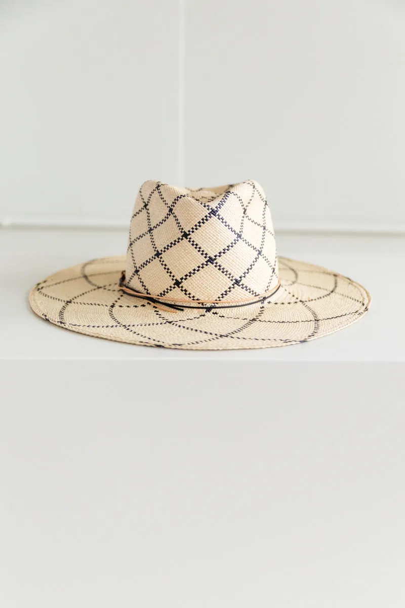 MARKET HAT IN CHECK PANAMA STRAW