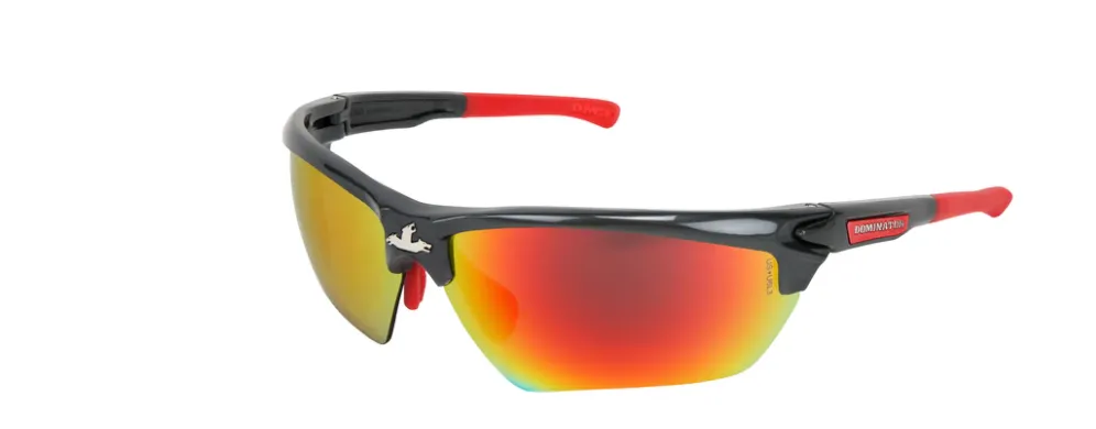 MCR Dominator DM3 Series Safety Glasses with Polarized Fire Mirror Lenses