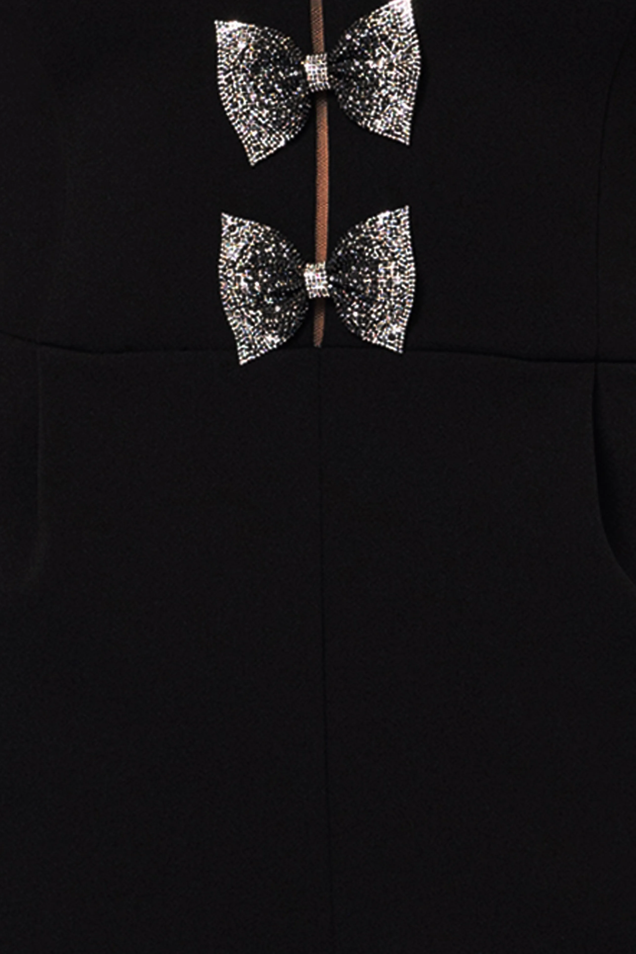 Melinda Long Scuba Crepe Embellished Bow Jumpsuit