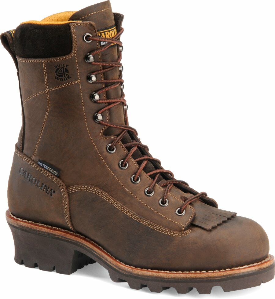 Men's Birch Brown Plain Toe Logging Boot 