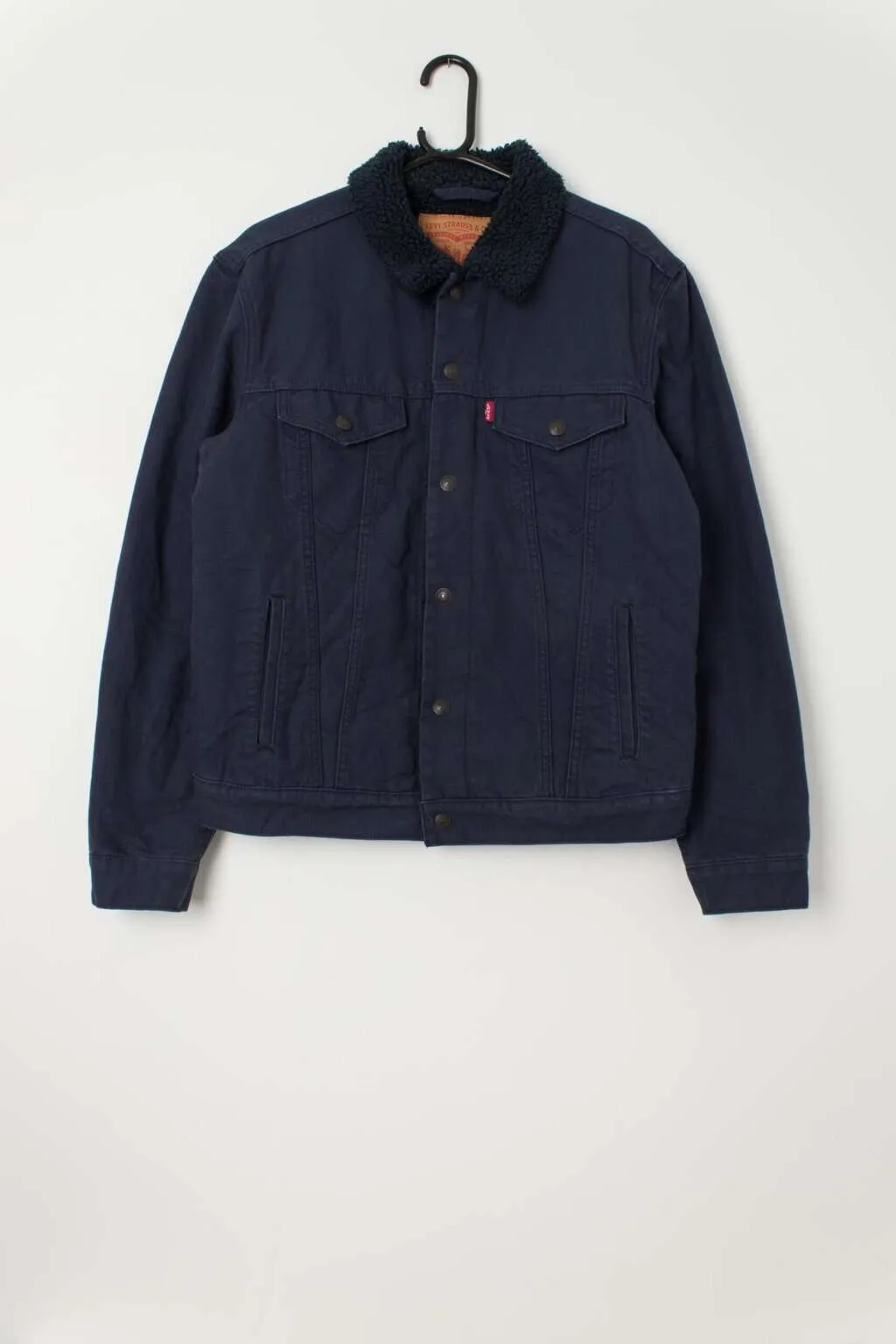 Men’s Levis dark blue sherpa trucker jacket – Medium