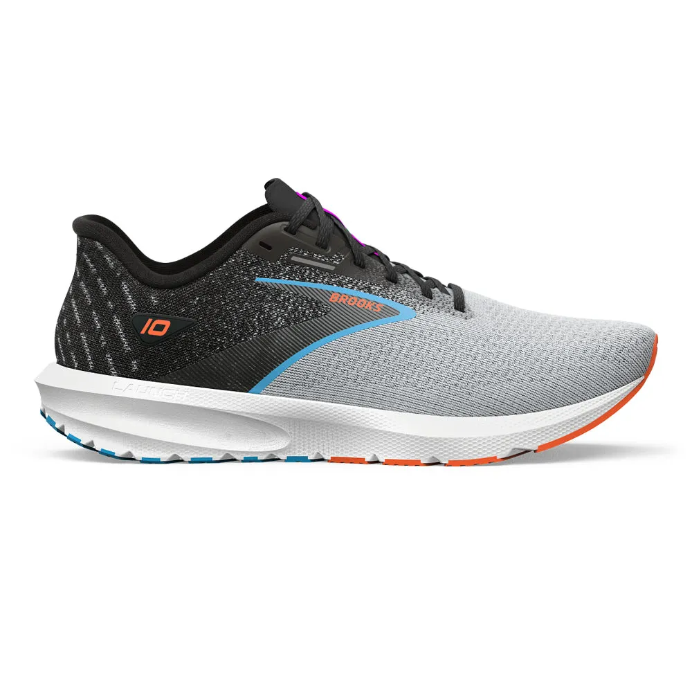 Men's Brooks Launch 10, Black/Grey/Orange Clown Fish, 12.5 2E Wide