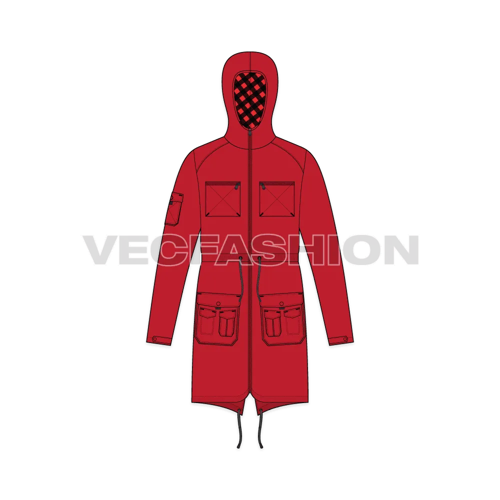 Mens Climbing Parka Jacket Vector