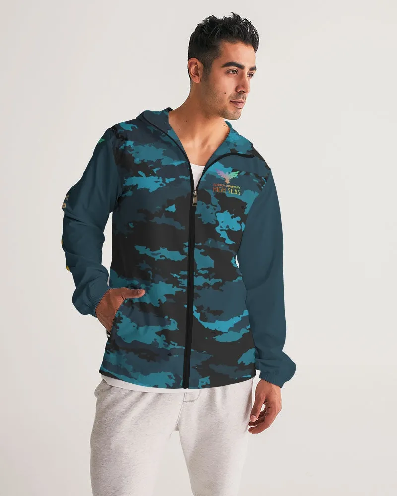 Men's High Seas Coast Camo Water Resistant Lightweight Hooded Windbreaker