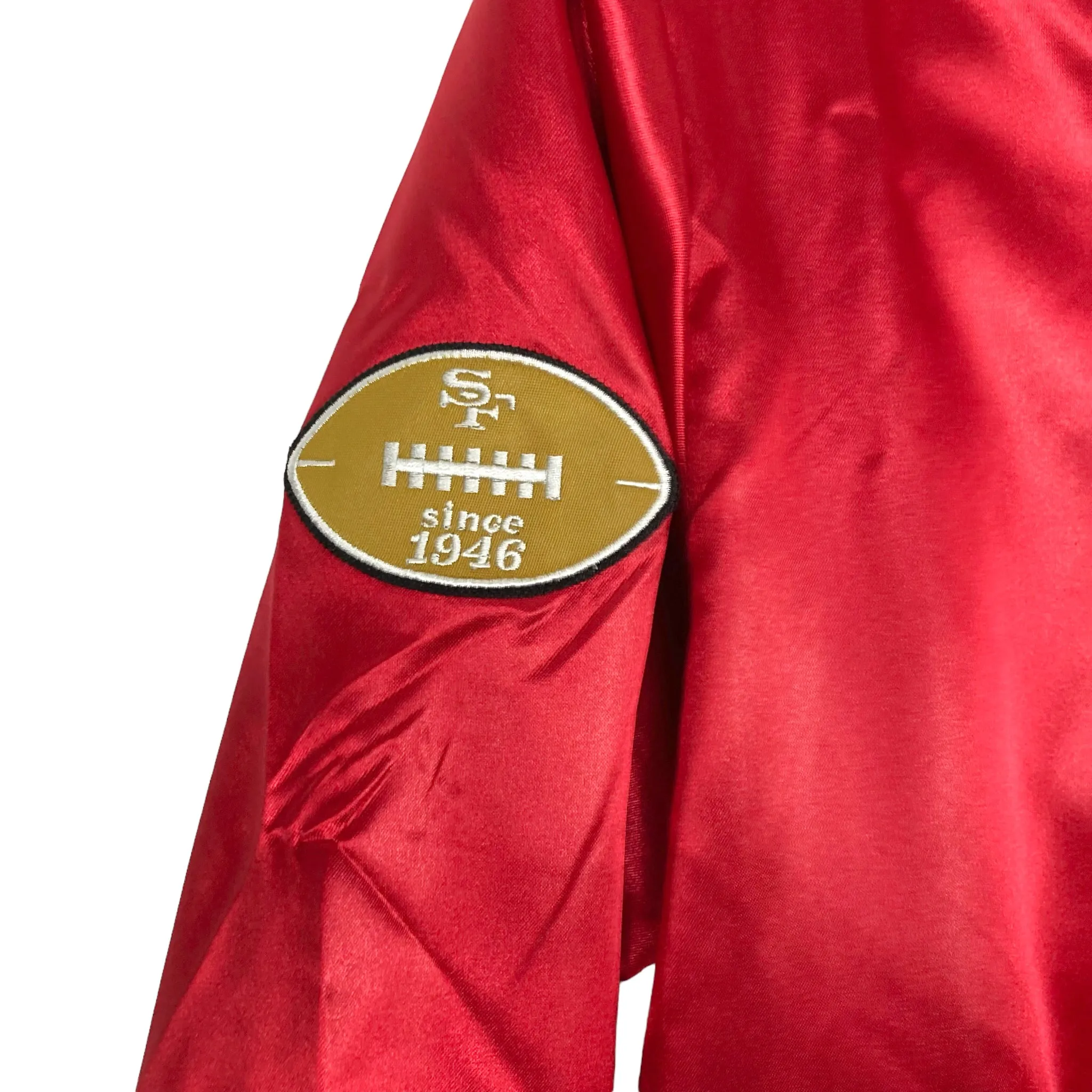 Mitchell & Ness Throwbacks NFL Satin Red 49ers Jacket NWT- Size XS (sold out online)