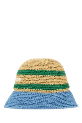 Miu Miu Multicolor Raffia Bucket Hat