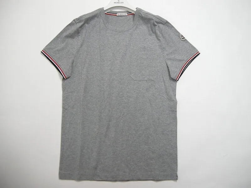 MONCLER  |Size S-XL◆MONCLER Pocket T-shirt  Short-sleeved TEE Gray Men