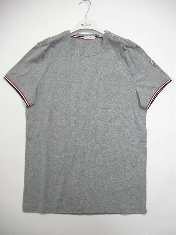 MONCLER  |Size S-XL◆MONCLER Pocket T-shirt  Short-sleeved TEE Gray Men