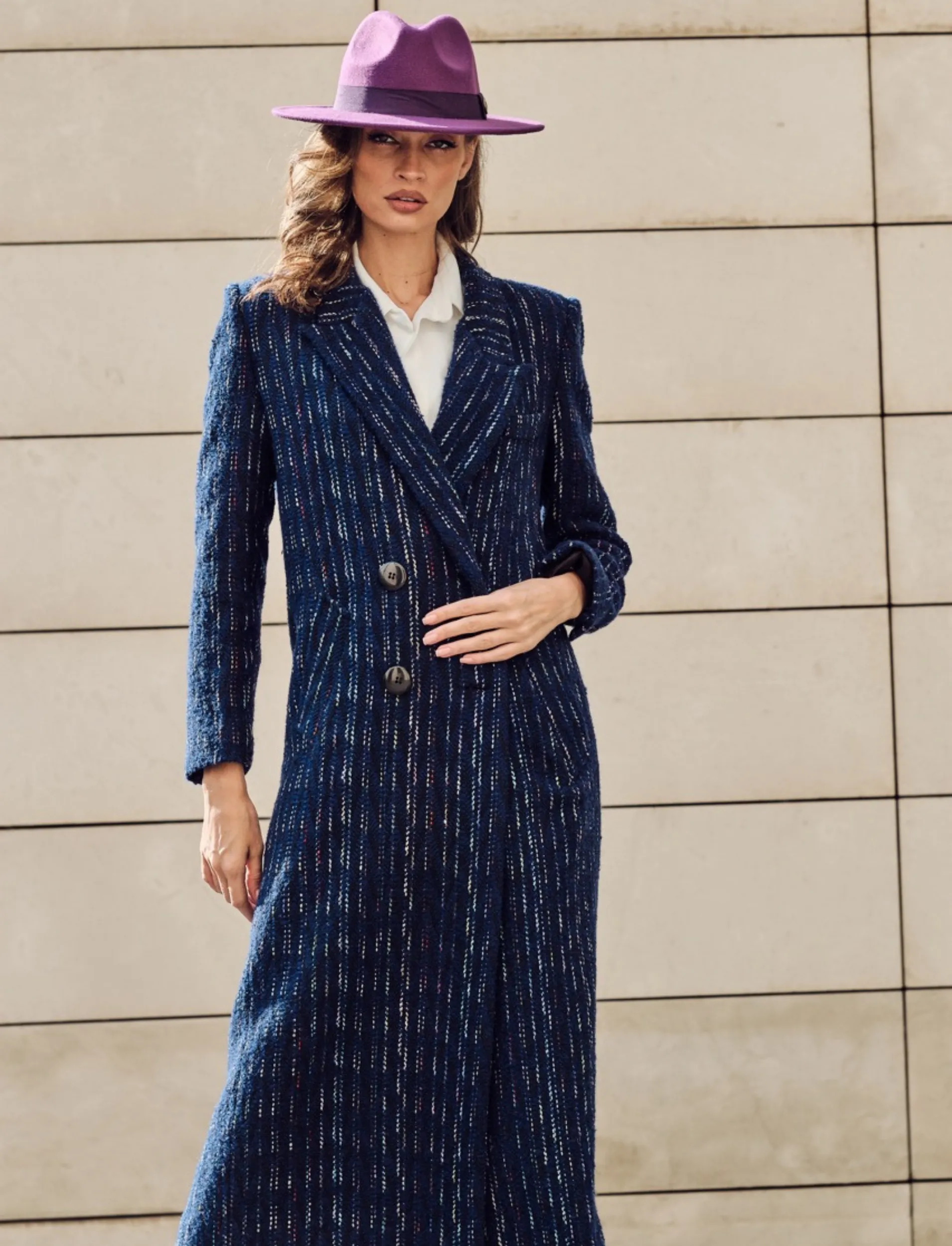 Navy Blue Oversized Coat