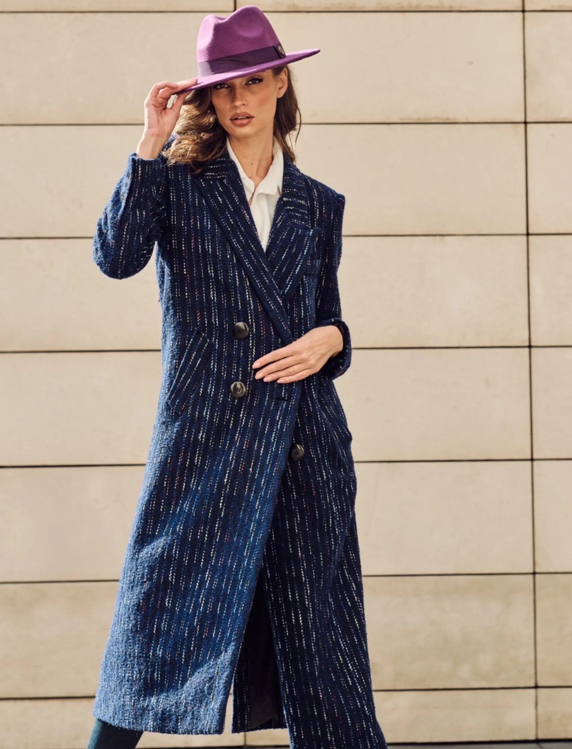 Navy Blue Oversized Coat