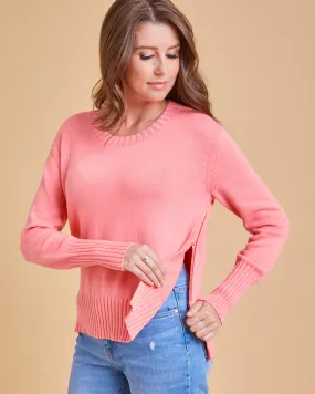 Nursing Knit Sweater - Pink