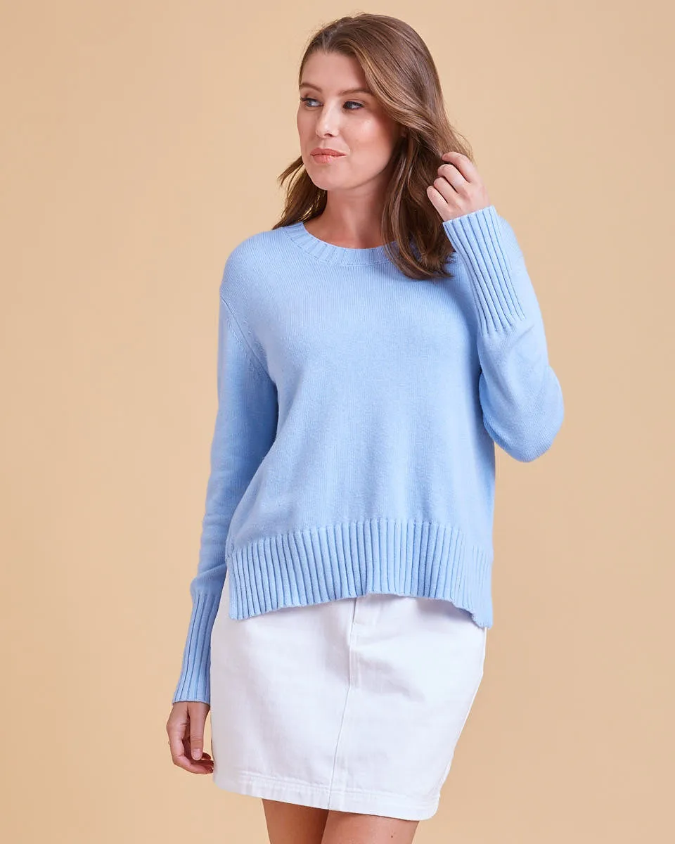 Nursing Knit Sweater - Sky Blue