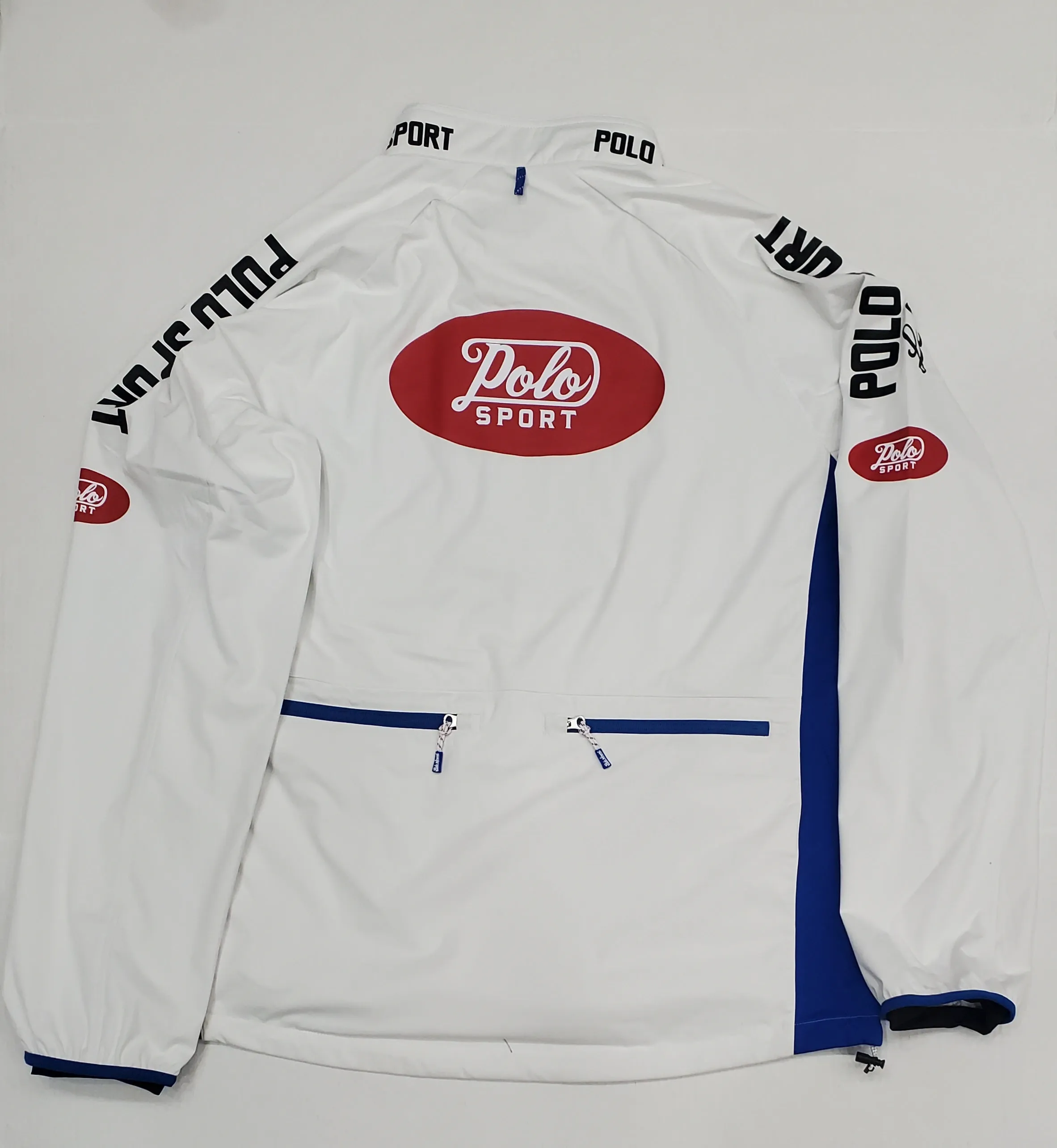 Nwt Polo Sport White Cycling Embroidered Patches Windbreaker Jacket