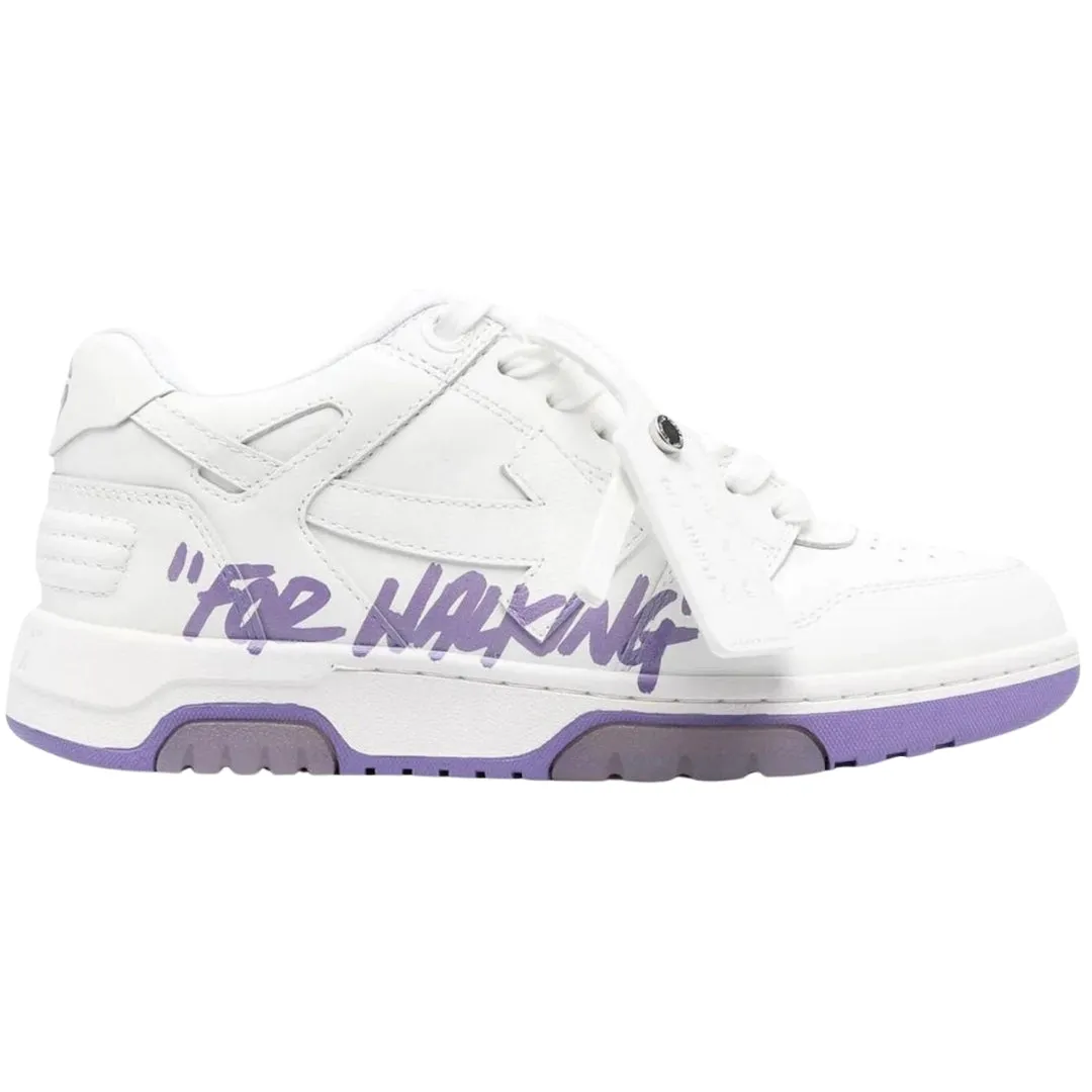 Off White Out Of Office For Walking Lilac White Leather Sneakers