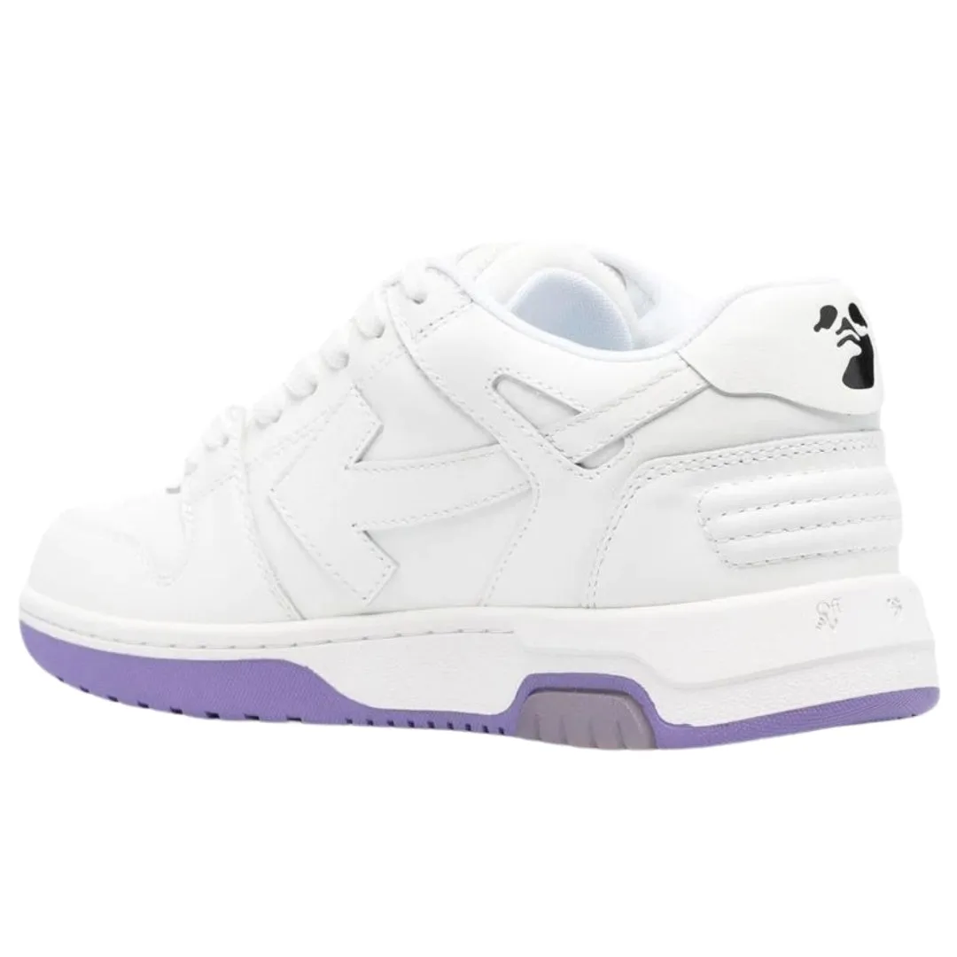 Off White Out Of Office For Walking Lilac White Leather Sneakers