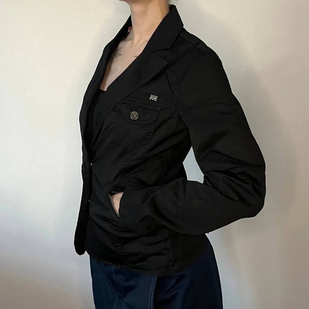 Old Story Jacket - Small Black Cotton Blend