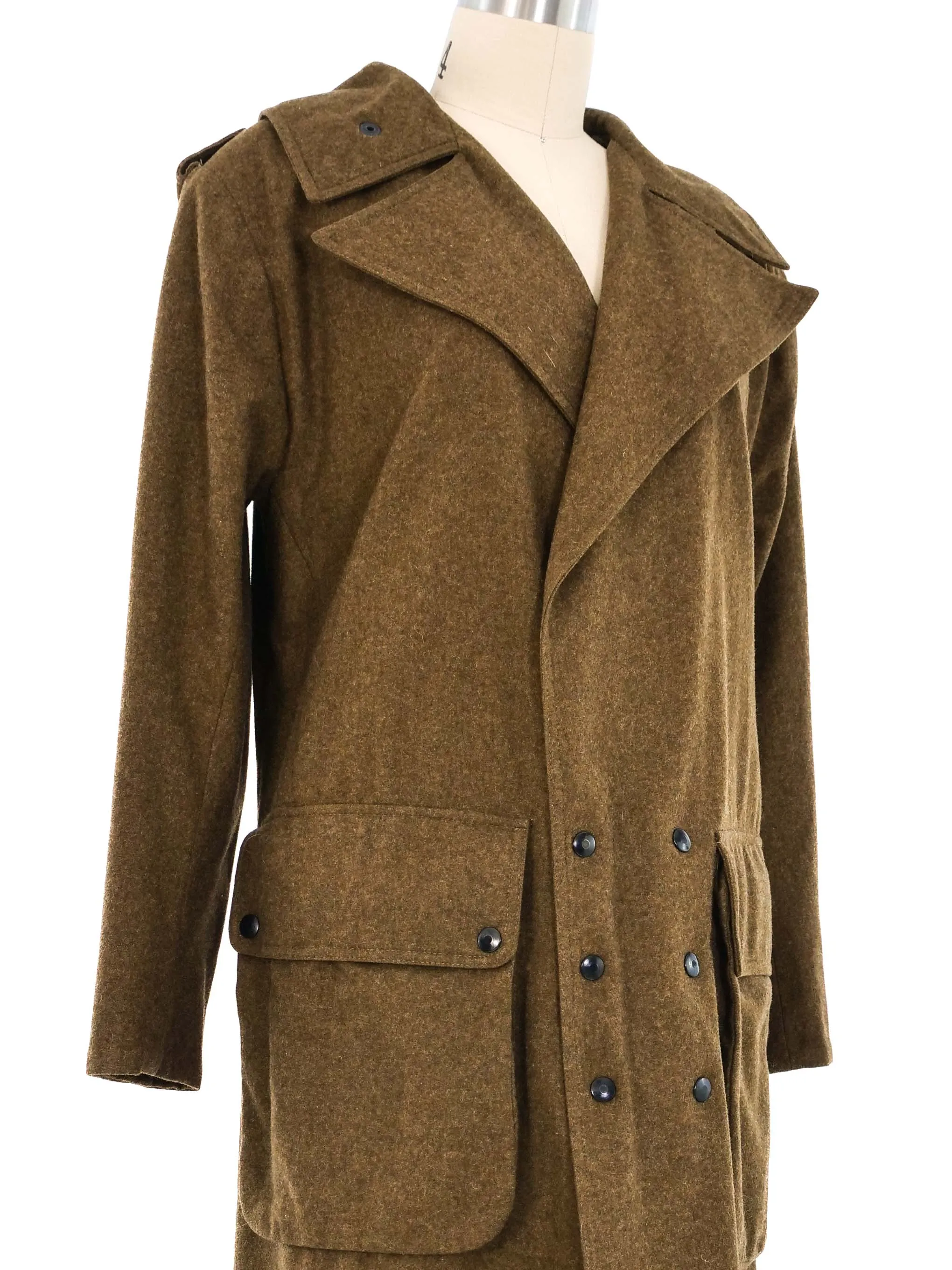 Olive Wool Utility Coat