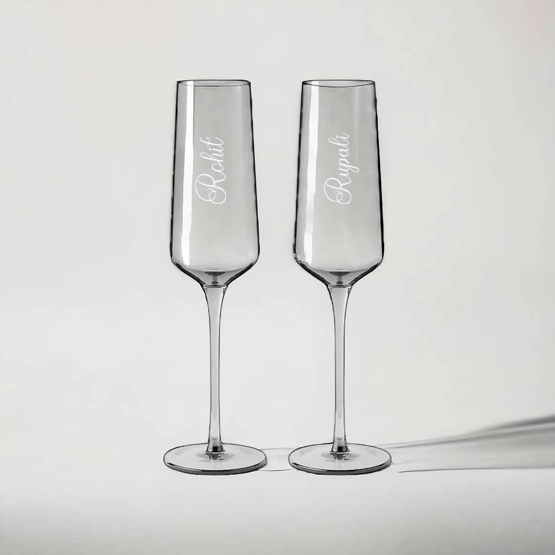 Personalised Flute Glasses with Name Engraved Premium Champagne Glass