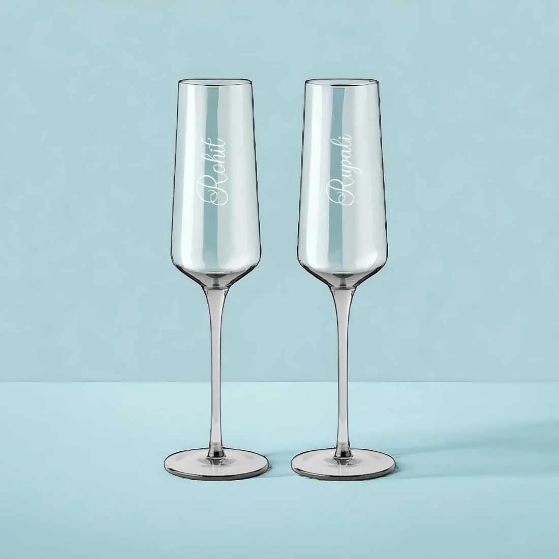 Personalised Flute Glasses with Name Engraved Premium Champagne Glass