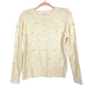 Pink Lily Cream What You Seek Poms Sweater- Size S (sold out online)