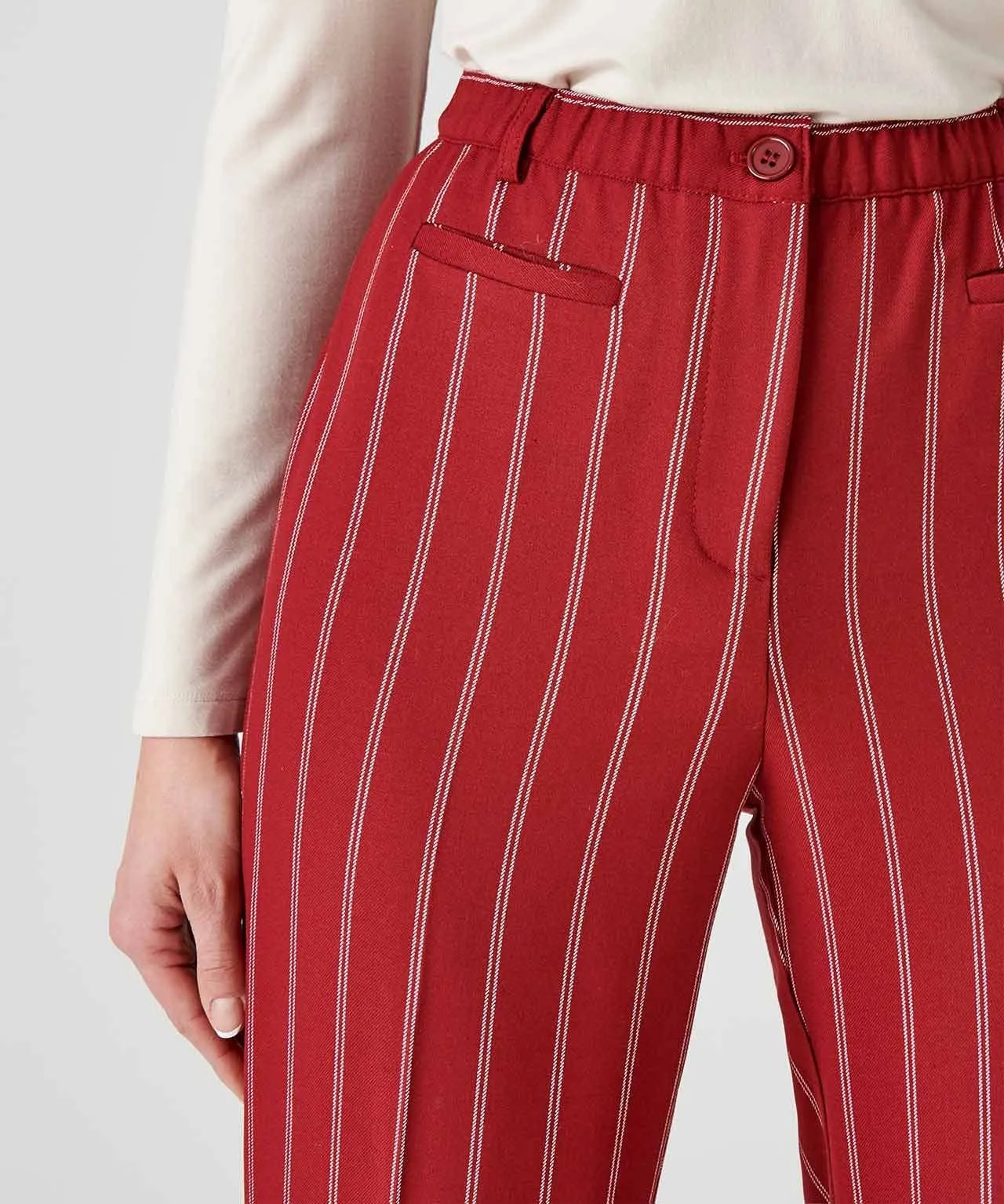 Pinstripe Tummy-Slimming Trousers