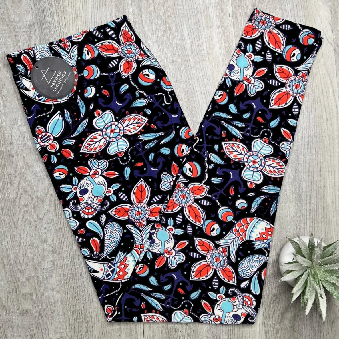 Pirate Skull Print Soft Leggings