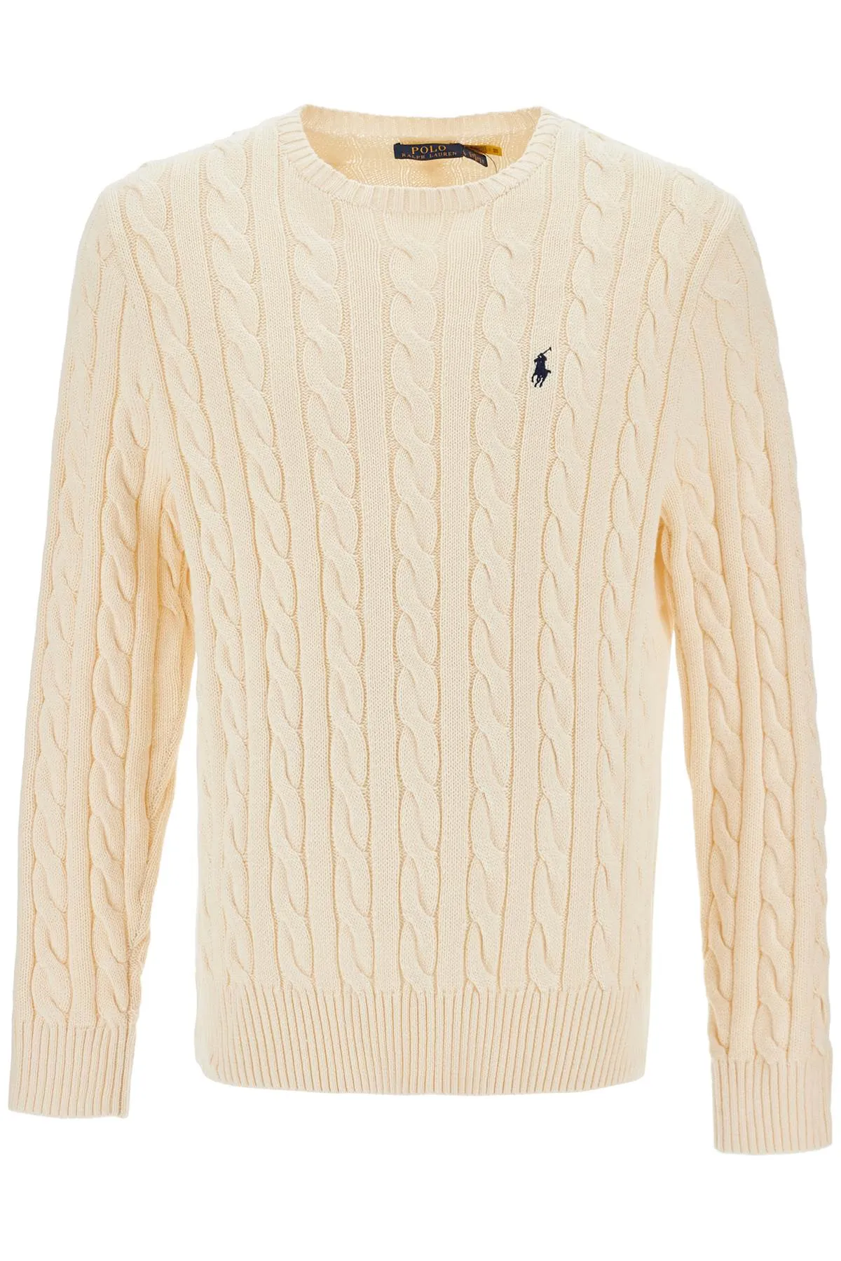 Polo Ralph Lauren Cotton Cable Knit Pullover Sweater   White