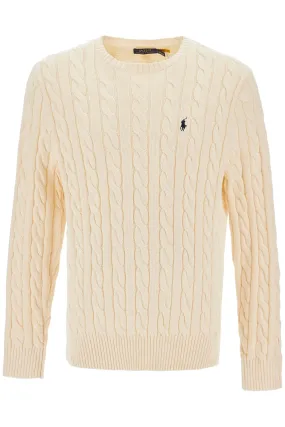 Polo Ralph Lauren Cotton Cable Knit Pullover Sweater   White