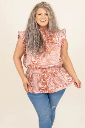 Posh Paisley Blouse, Blush