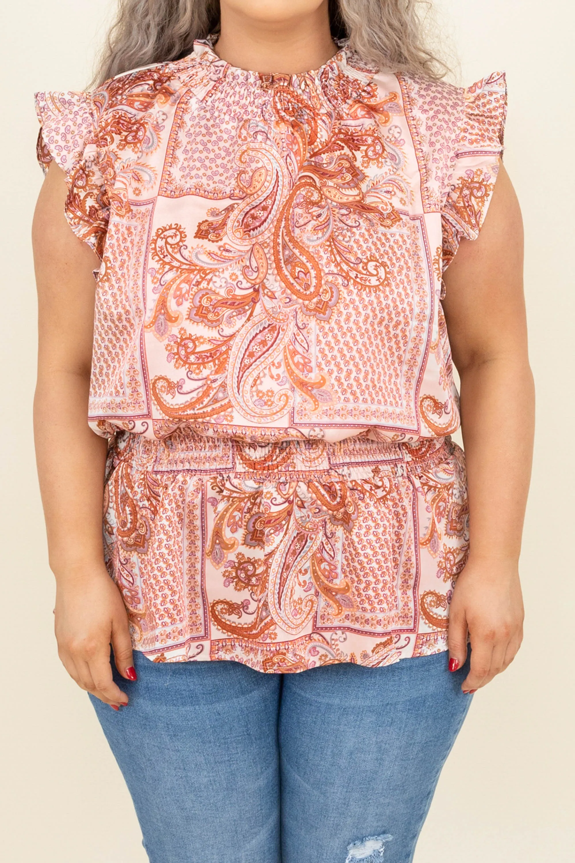 Posh Paisley Blouse, Blush