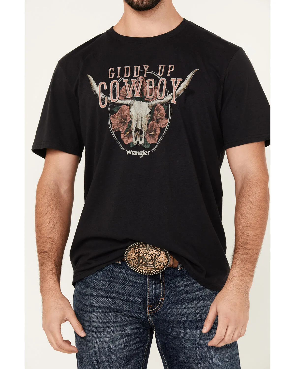 Product Name:  Wrangler Men's Boot Barn Exclusive Giddy Up Cowboy Short Sleeve T-Shirt