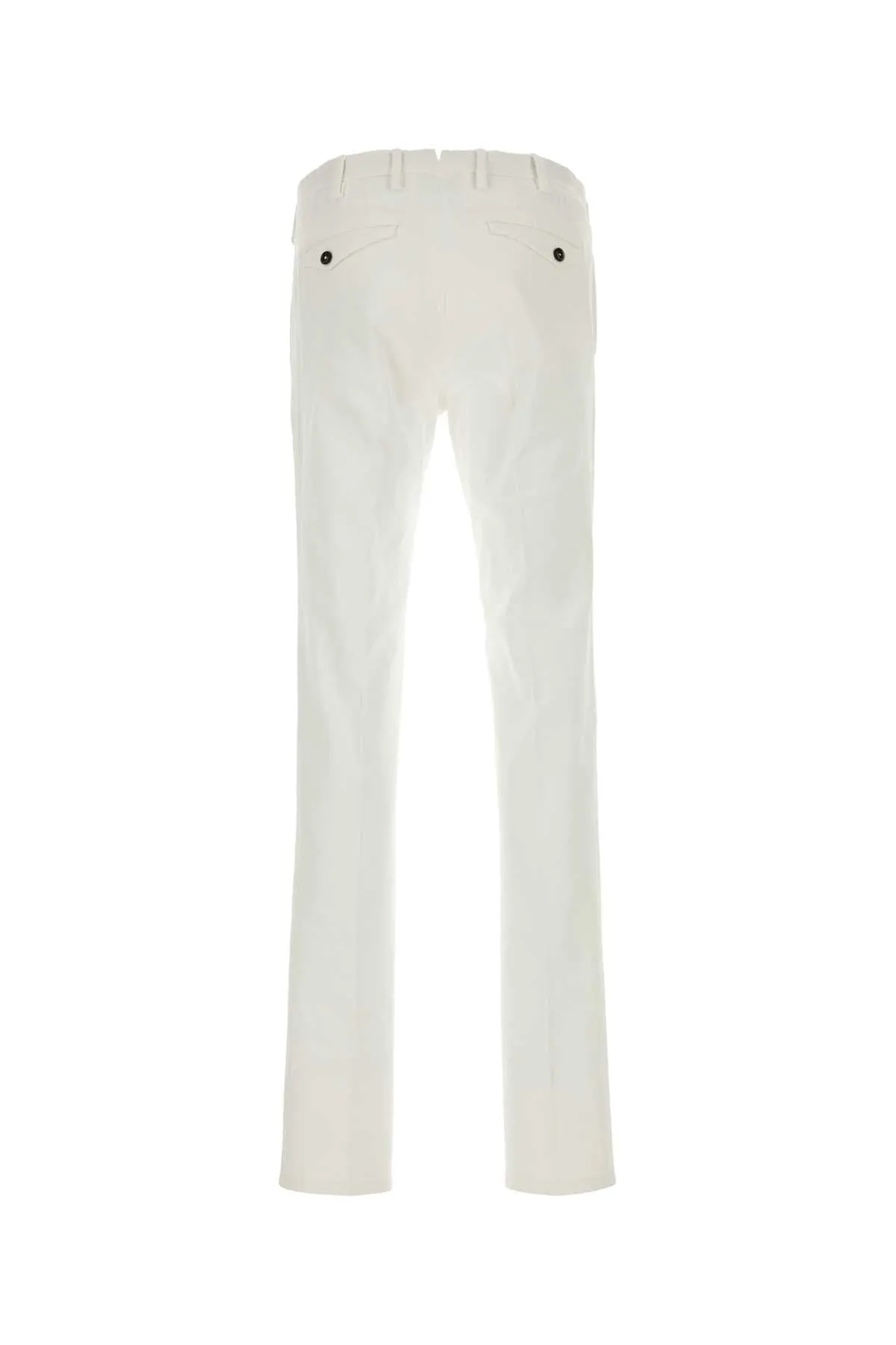 Pt Torino White Stretch Cotton Pant