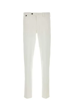 Pt Torino White Stretch Cotton Pant