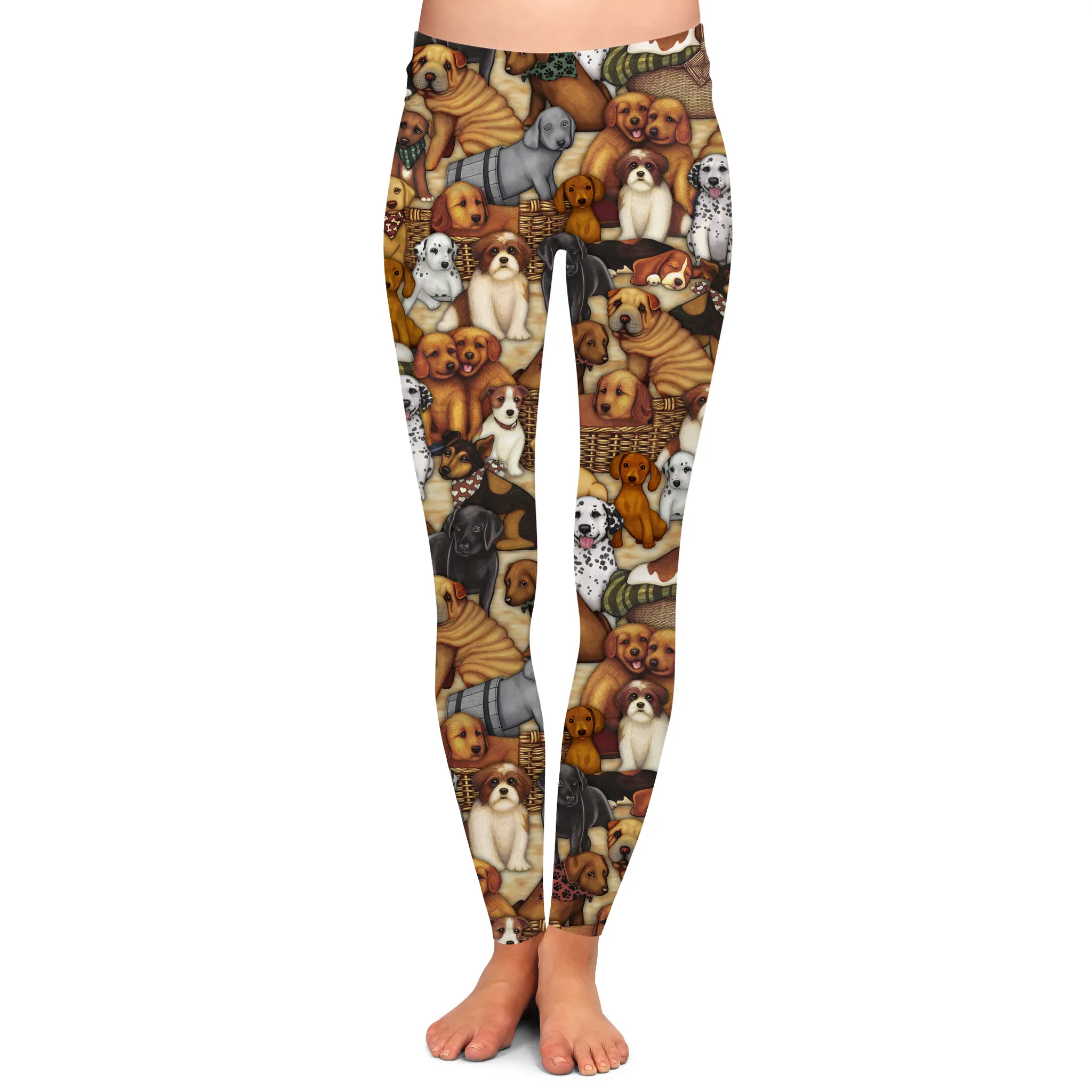 Puppy Dog Collage Soft Leggings