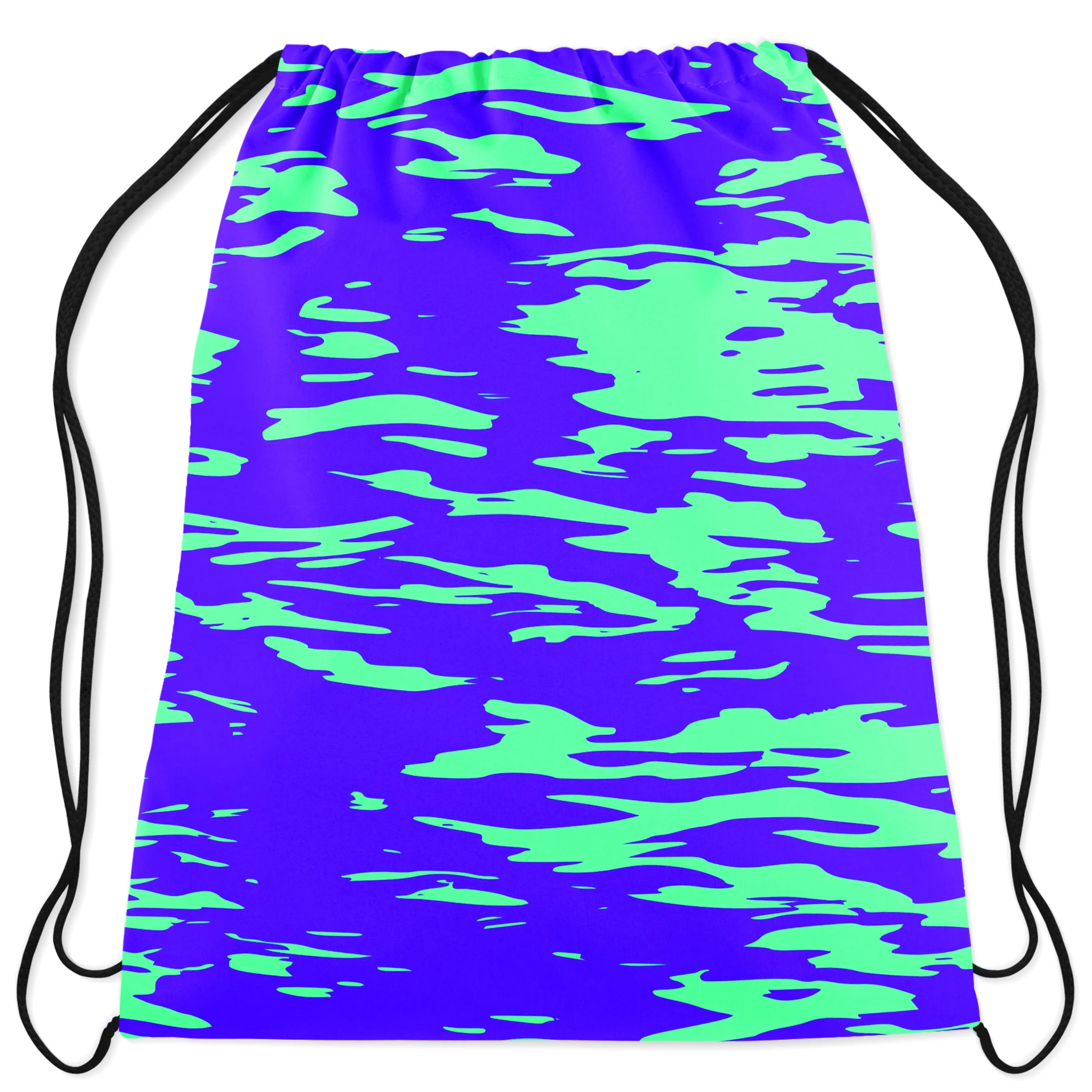 Purple Mint Rave Zebra Stripe Drawstring Bag