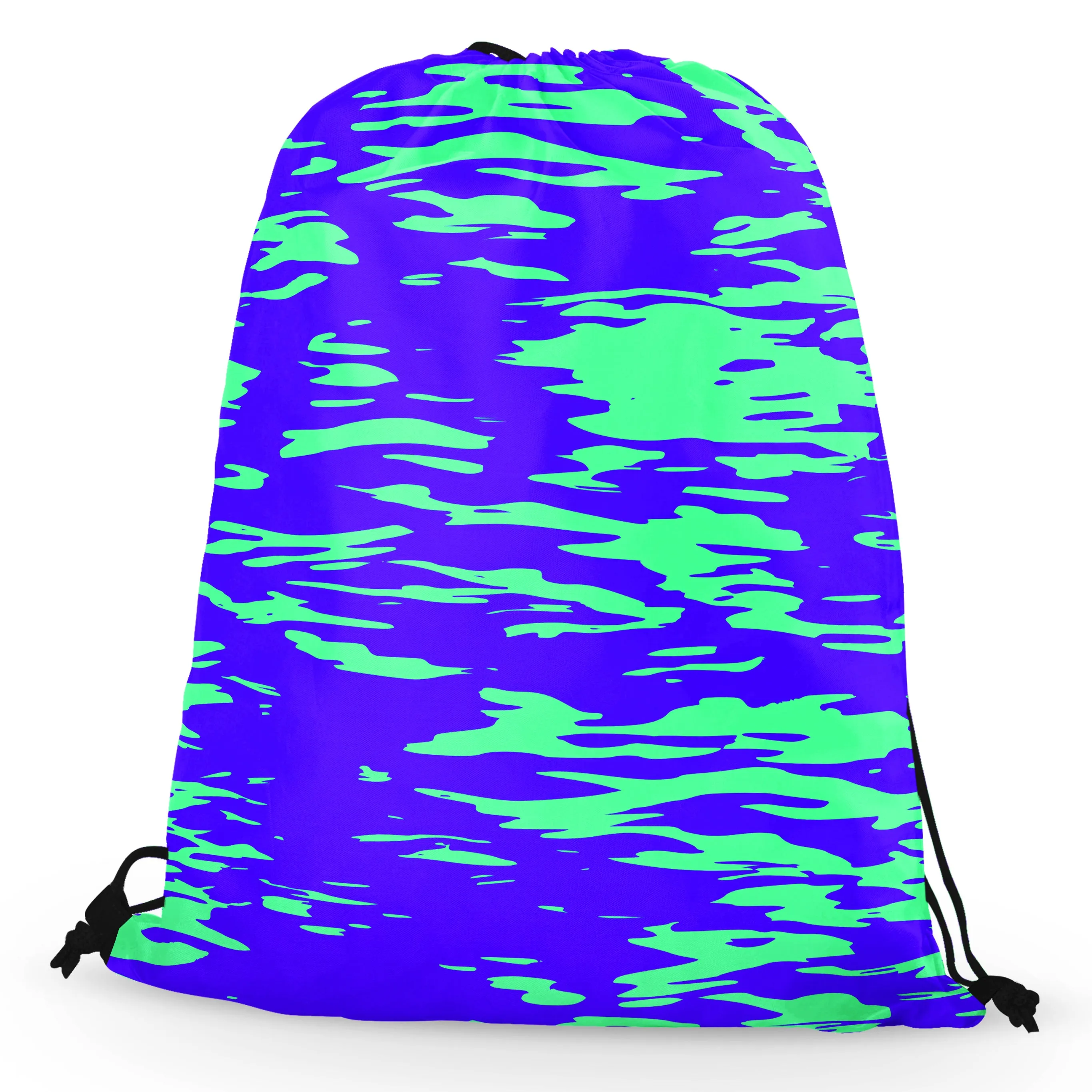 Purple Mint Rave Zebra Stripe Drawstring Bag